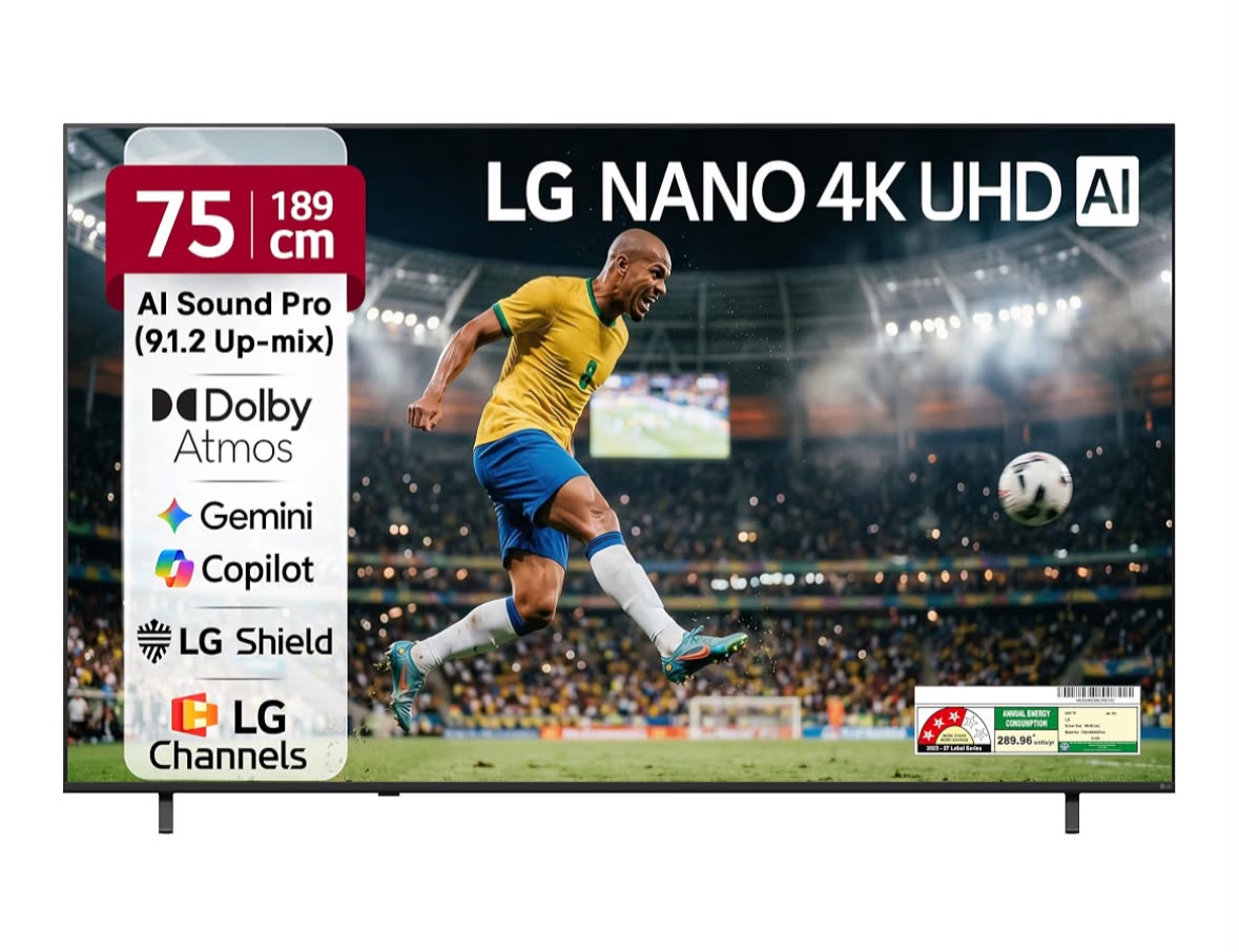LG 189 cms (75 inches) NU87 AI Series 4K Ultra HD (3840 x 2160) Smart webOS LED TV 75NU870BPLA